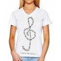  Cycology Gear T-shirt "Pedal Clef" wit dames -  End Of Life