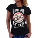  Cycology Gear T-shirt "Train Hard Get Lucky" Zwart dames -  Casuals