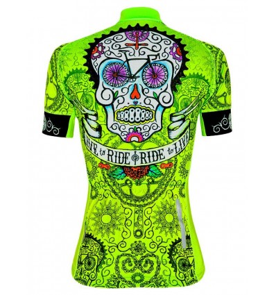 Cycology Gear women's cycling Jersey "Day of the Living" (Lime) -  Cycling Jereys