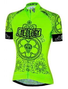  Cycology Gear Damen Radtrikot "Day of the Living" (Lime) -  Damen Radtrikots