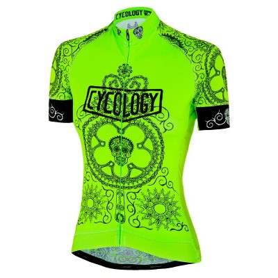  Cycology Gear Dames Fietsshirt "Day of the Living" (Lime) -  Fietsshirts
