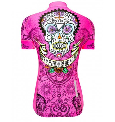 Cycology Dames Fietsshirt "Day of the Living" Pink -  Fietsshirts