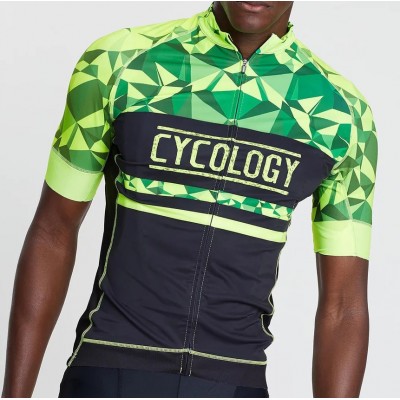  Cycology Gear men's cycling Jersey "Geometric Lime" -  End Of Life