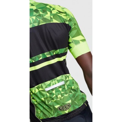  Cycology Gear men's cycling Jersey "Geometric Lime" -  End Of Life
