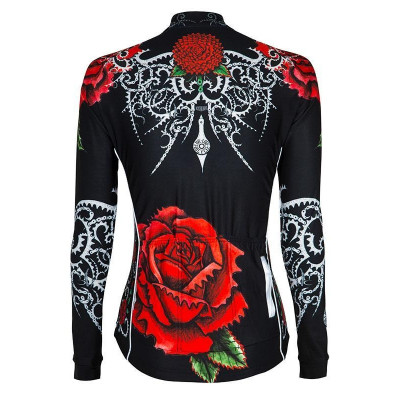  Cycology Dames Fietsshirt Lange Mouw "Black Rose" -  End Of Life
