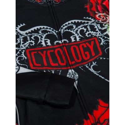  Cycology Dames Fietsshirt Lange Mouw "Black Rose" -  End Of Life