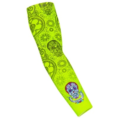  Cycology Arm Warmers "Day Of The Living" Lime -  End Of Life