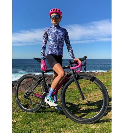 Cycology Dames Fietsshirt Lange Mouw "Majolica" -  Winter fietskleding