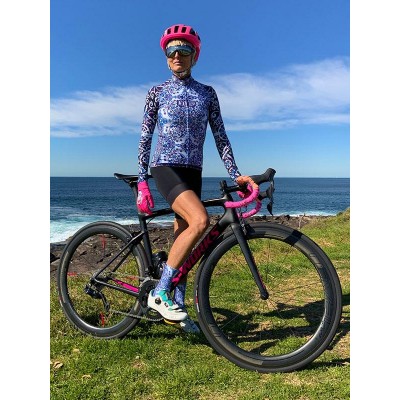  Cycology Damen Langarm Radtrikot "Majolica" -  Winter Radbekleidung