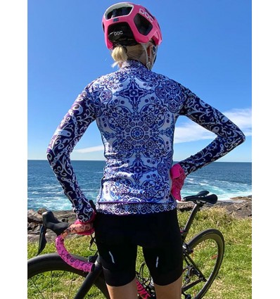 Cycology women's long sleeve cycling Jersey "Majolica" -  Winter Cycling Apparel