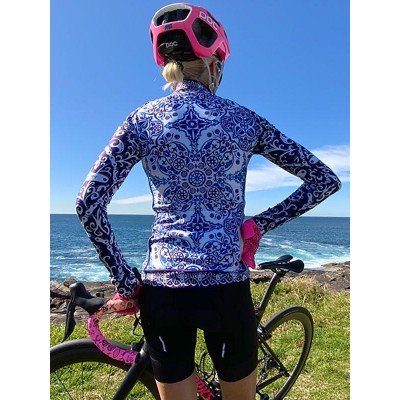  Cycology Damen Langarm Radtrikot "Majolica" -  Winter Radbekleidung