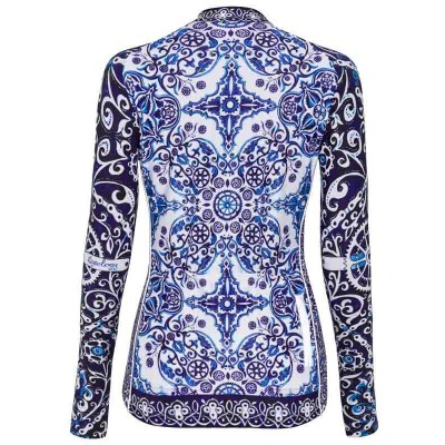  Cycology Dames Fietsshirt Lange Mouw "Majolica" -  Winter fietskleding