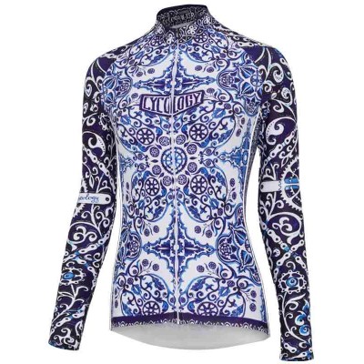  Cycology Damen Langarm Radtrikot "Majolica" -  Winter Radbekleidung