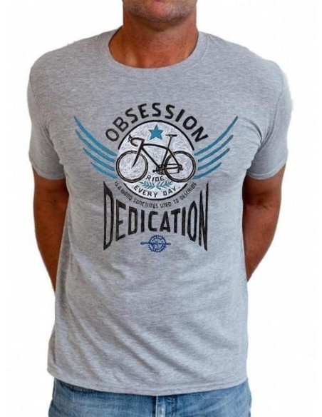  Cycology Heren T-shirt "Bike Obesession" Grey -  Casuals