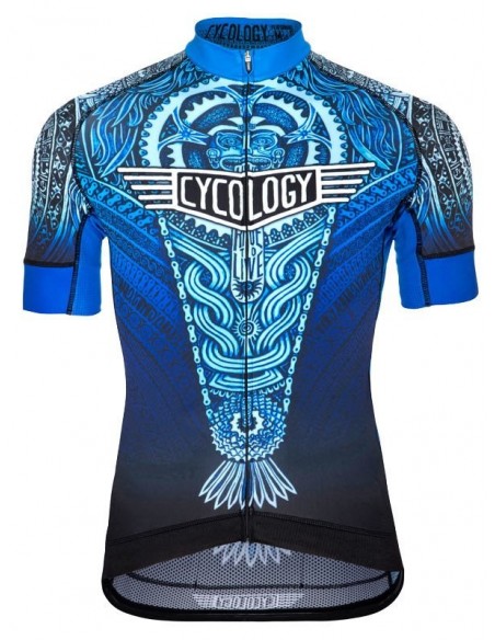  Cycology Heren Fietsshirt "Aztec" Blue -  Heren Cycology