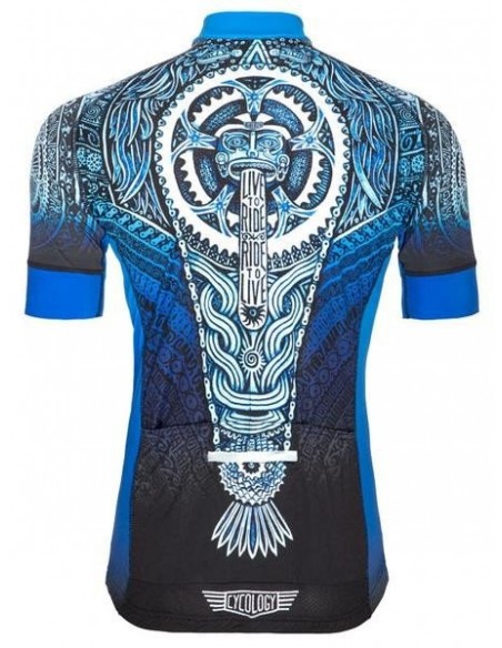  Cycology Heren Fietsshirt "Aztec" Blue -  Heren Cycology