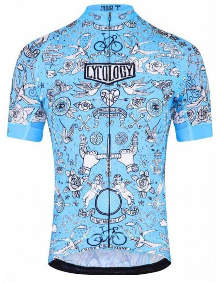  Cycology Herren Radtrikot "Velo Tattoo" Blue -  Cycology Herren Radbekleidung