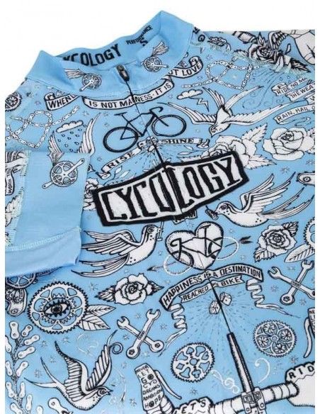  Cycology men's cycling Jersey "Velo Tattoo" Blue -  Cycology Men's cycling apparel