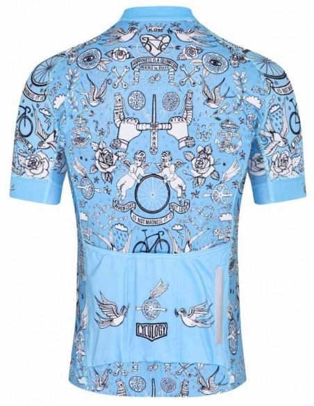  Cycology Herren Radtrikot "Velo Tattoo" Blue -  Cycology Herren Radbekleidung