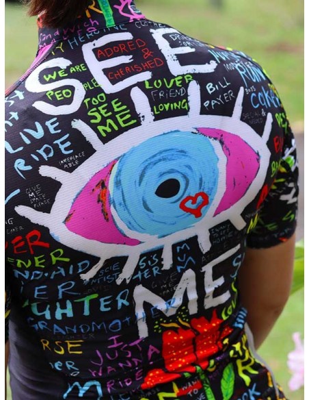  Cycology Gear Dames Fietsshirt "See Me" Black -  Fietsshirts