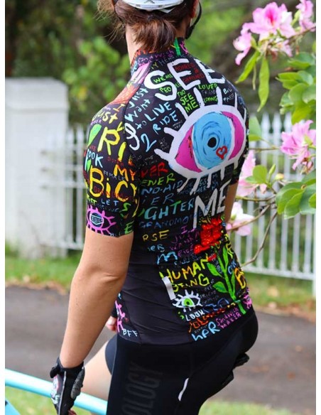  Cycology Gear Dames Fietsshirt "See Me" Black -  Fietsshirts