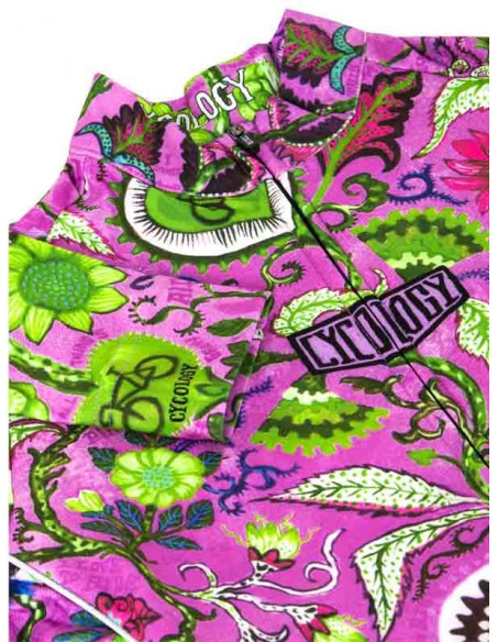  Cycology Dames Fietsshirt Lange Mouw "Secret Garden" Pink -  Winter fietskleding
