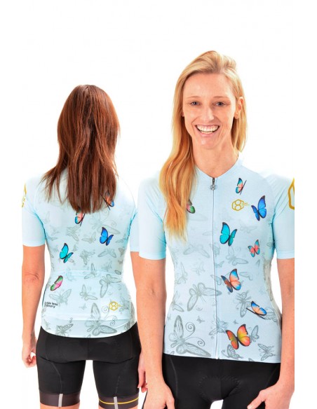  8ight and Counting dames fietsshirt "Butterflies" Mint -  Fietsshirts
