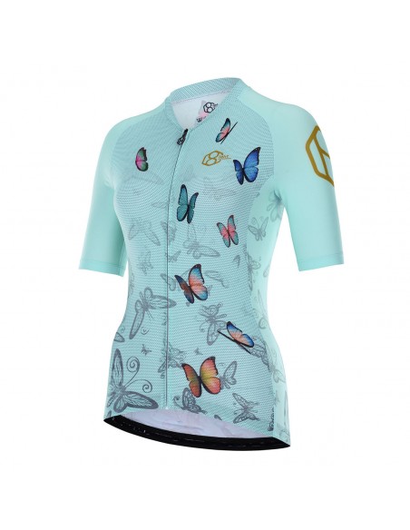  8ight and Counting dames fietsshirt "Butterflies" Mint -  Fietsshirts
