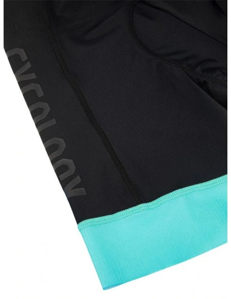  Cycology dames BIB fietsshort Black/Aqua -  Fietsbroeken