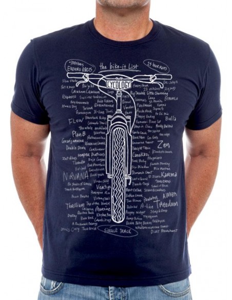  Cycology Heren T-shirt "Bike It List" Navy -  Casuals
