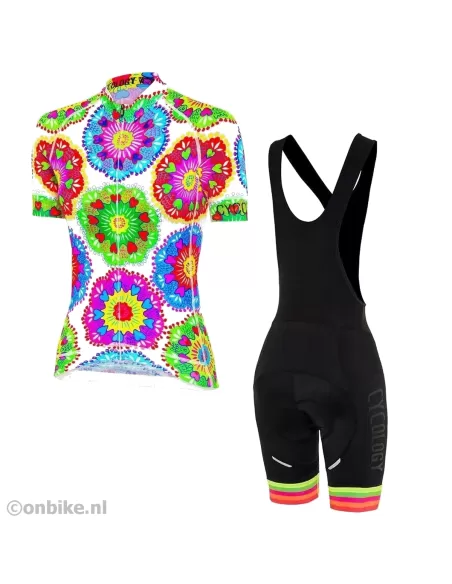 Cycling Clothing Set: Cycology Spin Sista Shirt and Cycology Black/Multi Bibshort
