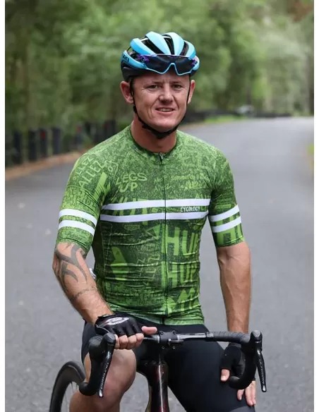 Cycology heren korte mouw Fietsshirt ""Allez Allez" Green"