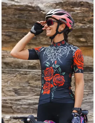 Cycology Gear Damen Radtrikot  "Black Rose"