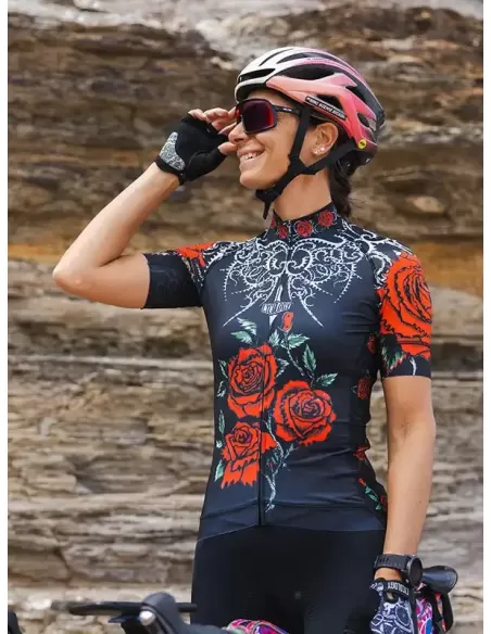 Cycology Gear Damen Radtrikot  "Black Rose"