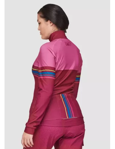 Chicken line Dames Lange mouwen Fietsshirt "Chilly" Cherry