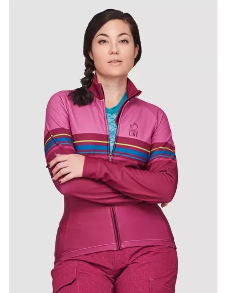 Chicken line Dames Lange mouwen Fietsshirt "Chilly" Cherry